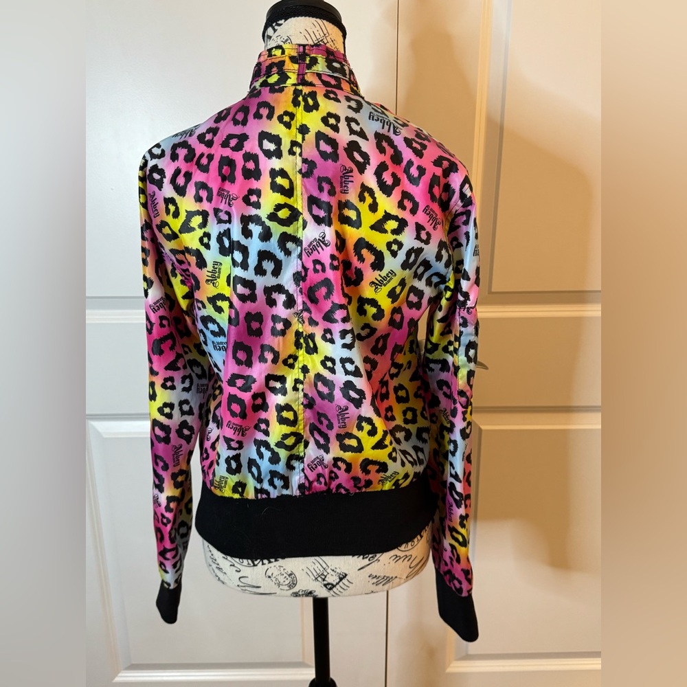 Abbey Dawn Avril Lavigne Rainbow Leopard Jacket Y2K‎ Scene Windbreaker S - Picture 3 of 17